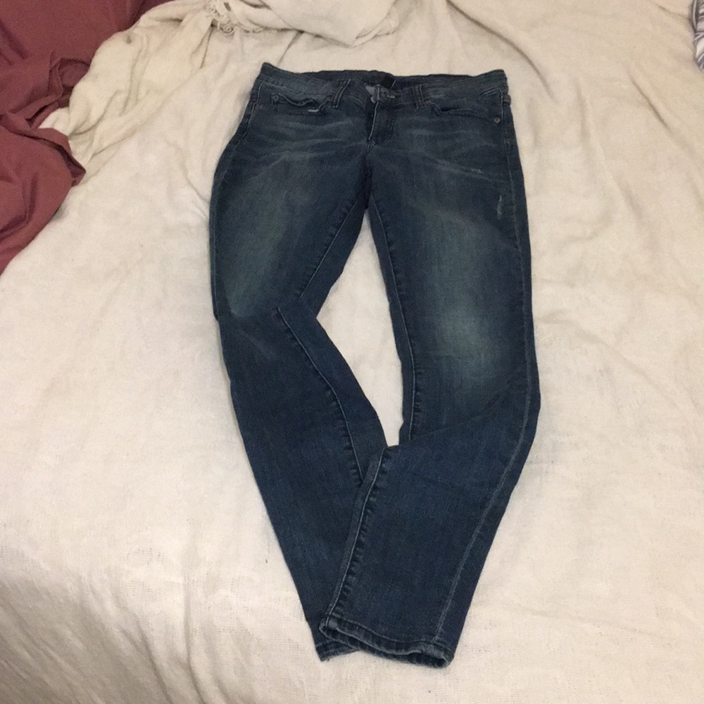 Medium wash denim pants